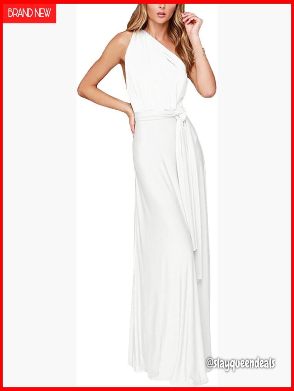 Convertible Multi-Way Maxi Dress Halter Spaghetti Strap Prom Evening Gown